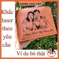 {DA BÒ THẬT} Ví may máy dáng ngang