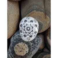 Đá Chặn Giấy Vẽ Mandala, Đá Trang Trí Để Bàn, Đá Vẽ Chấm Nghệ Thuật, Đá Chữa Lành, MandalaDot Stone, PaperWeight Stone