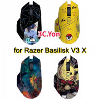 Da Chuột Cho Razer Basilisk V3 X HyperSpeed Wireless Gaming Mouse Sticker Matte Skates Grip Tape Pad Phim Chống Trầy Xước Màu Trơn Phim Hoạt Hình Bên Bộ Bao Gồm Tất Cả