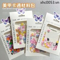 Đa dạng Hỗn Hợp Phụ Kiện Làm Móng Tay Jelly Cat Bunny Hoạt Hình Mũ Đội Đầu Phiên Bản Q Động Vật Ngôi Sao Năm Cánh Trang Trí Móng Tay