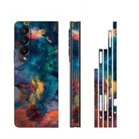 Da Decal đầy màu sắc cho Samsung Galaxy Z Fold 5 6 4 3 Miếng dán bảo vệ màn hình mặt sau với Hing Side Skin 3 trong 1 Phim bảo vệ Fold5 Sticker