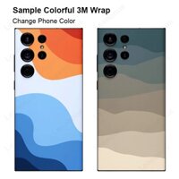 Da Decal Nhiều Màu Sắc Đơn Giản Samsung Galaxy S23 S22 S24 S25 S21 Note 20 Ultra 10 Plus A52 A52s A54 A55 5G Mặt Sau Bảo Vệ Màn Hình 3M Bọc Phim Bao Da Miếng Dán