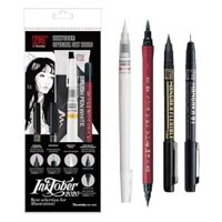 [DA ĐEN] Bộ Bút Vẽ Kuretake Zig Inktober 4 Bút (IKTB-20/4V)