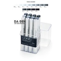 [DA ĐEN] Bút Marker Cao Cấp Copic Sketch 12 Màu - Cool Gray (SK-12-CG)