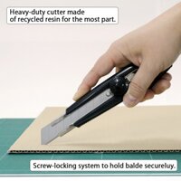 [DA ĐEN] Dao NT Cutter eL-500 Khoá Vặn Nhật Bản (Nhựa Tái Chế Bảo Vệ Môi Trường)