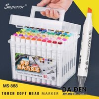 [DA ĐEN - QUẬN 3] Bút Marker Touch Soft Head Superior 24|36|48|60|80 Màu Hộp Nhựa