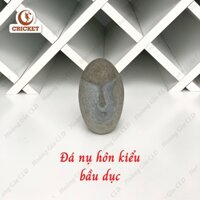 Đá Điêu Khắc Mặt Nụ Hôn hình Bầu Dục trang trí bàn làm việc, kệ sách siêu lạ mắt