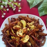 DA HEO CHIÊN MẮM TỎI VÀ KHÔ HEO CHÁY TỎI COM PO 300k/kg