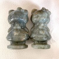 Đá Khắc Labrador Tự Nhiên Hello Kitty Tinh Thể Đẹp Chạm Khắc Mèo May Mắn Cho Lucy Và Trang Trí.