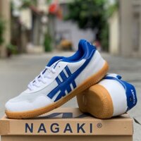 (Đã khâu đế) Giày thể thao nam nữ Chí Phèo /Nagaki giá rẻ chơi câu lông, bóng chuyền, bóng bàn Pickleball màu trắng xanh