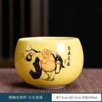 Da lộn Ngọc Sứ Lard Đông Lạnh Trà Công Suất Lớn Gốm Sứ Trung Quốc Sáng Tạo Cốc Trà Kích Thước Lớn Hộ Gia Đình Rồng Trứng Master Cup ojjo