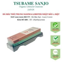 Đá Mài Dao Naniwa Nhật Bản 2 Mặt Thô/Trung NAT-220/1000-RD-VT | 185x65x30mm | Kèm Đế ABS
