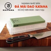 Đá mài dao Naniwa thương hiệu KATANA độ mịn thô #220 (185x65x15mm) - NKP-220C đế kèm hộp đựng bảo quản