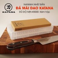 Đá mài dao Naniwa thương hiệu KATANA độ mịn cao #3000 (185x65x15mm) - NKP-3000C đế kèm hộp đựng bảo quản