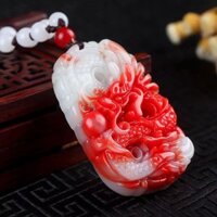 Đá Máu Chính Hãng Nguyên Chất Tự Nhiên Máu Ngọc Rồng Thương Hiệu Mặt Dây Chuyền Nam Nữ Cung Hoàng Đạo Rồng Mặt Dây Chuyền Vàng Lụa Ngọc Rồng