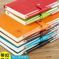 Da Mềm Di Động Notebook Dày Văn Phòng Phẩm Nhỏ Tươi Nhật Ký A5 Kinh Doanh Di Động Notepad Sáng Tạo Có Bút