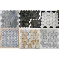 Đá mosaic tự nhiên hình lục giác, ốp bể bơi, bể sục, nội thất, nhà hàng, spa, mang vẻ đẹp sang trọng, độ bền cao, giá rẻ