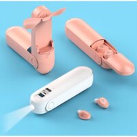 Đa Năng 4 Trong 1 Tai Nghe Nhét Tai Mini Không Dây Tws 5.0  Có Đèn Pin Quạt Cầm Tay Kèm Sạc Dự Phòng