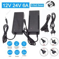 Đa Năng Biến Áp DC 12V 24V 6A Bộ Chuyển Đổi Nguồn AC 110V 240V Sạc Adapter Cung Cấp Cho Camera Quan Sát Dải Đèn LED F @ 2VN