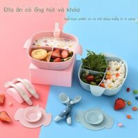 [Đa Năng] Đĩa ăn chia ngăn cho trẻ em, thực phẩm bổ sung dùng được trong lò vi sóng, bát cơm, cách