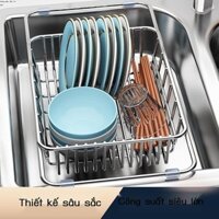[Đa Năng] Giỏ thoát nước bồn rửa, giá thoát nước chậu rửa, giá bếp inox dạng ống lồng, bát đĩa, bát
