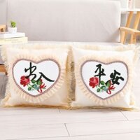 [Đa Năng] Gối ôm thêu chữ thập in họa tiết mẫu mới một đôi sofa nhà phong cách Trung Quốc, đệm tựa