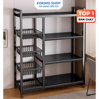 [Đa năng] Kệ lò vi sóng Inox sơn tĩnh điện Việt Nhật, có bánh xe, chống gỉ 108x80x32cm