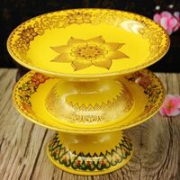 [Đa Năng] Sứ gia dụng sen cao chân đĩa đựng trái cây, Bộ Phật, Đĩa cúng dường Quan Âm, Thần Tài cún