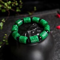 Đá ngọc lục bảo khô Vòng tay Lutong hạt ống tách bằng hạt mã não Vòng tay ngọc lục bảo Vòng tay nam nữ
