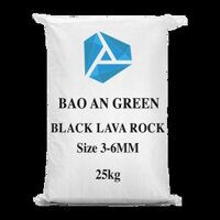 Đá nham thạch Lava Đen 3-6mm (Bao 25kg)