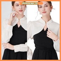 Da Nửa Áo Sơ Mi Cổ Giả Dài Tay Có Thể Tháo Rời Cổ Cho Trang Phục Nữ