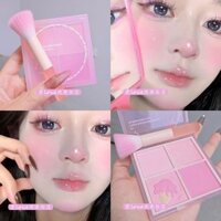 Da ô liu cho bé đừng điPhấn má hồng bốn màu Matte Pearlescent Loại bỏ kem màu vàng Dâu hồng Bầu không khí Phấn mắt màu hồng