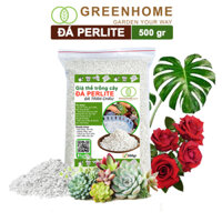 Đá Perlite, bao 500gr, đá trân châu trồng hồng, sen đá, thuỷ canh giàu khoáng chất, tăng độ tơi xốp trong đất Greenhome