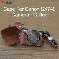 Da PU Camera Full Ốp Lưng Cho Canon EOS M50 200D Mark II Canon SX740 M5 R8 R10 Đáy Pin Mở Vỏ Phụ Kiện Máy Ảnh