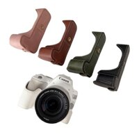 Da PU Máy Ảnh Nửa Đế Thân Vỏ Dành Cho Máy Ảnh Canon EOS R5 R6 R6II R10 R50 R100 200D 200DII