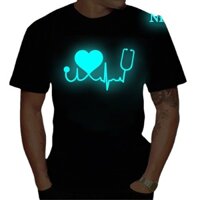 Dạ Quang Biểu Tượng Âm Nhạc In Hình Gothic Áo Thun Nam Đen Áo Thun Nam Kích Thước Lớn Đồ Họa Áo Thun Nam Nữ Cùng Phong Cách