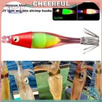 Dạ Quang UV Thổi Ống Mồi Câu Cá Mực Móc Jig Gỗ Tôm Mồi Mực Jig