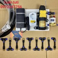 [Đã ráp sẵn] Bộ tưới cây tự động ( hẹn giờ or smart wifi) bơm đơn Sinleder 12 15 béc đồng tưới cây,rau, tưới lan 10 12m2