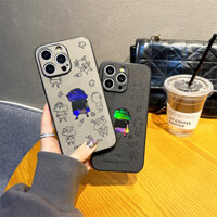 Da Sang Trọng Laser Dập Nổi Dây Đeo Tay Ốp Lưng Điện Thoại iPhone 16 15 14 13 12 11 ProMax Thời Trang Chống Sốc Bảo Vệ