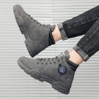 da sneaker nam  Giày cao cổ nam Denim ARS da cao cấp kiểu dáng thời trang phong cách