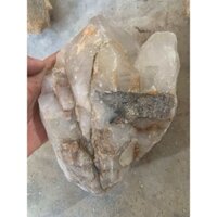 Đá thạch anh trắng nguyên bản thô dùng trang trí nhà cửa thanh tẩy năng lượng cao19cm nặng3,2kg(1616)