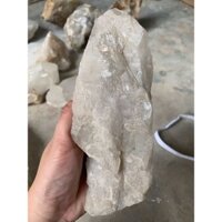 Đá thạch anh trắng nguyên bản thô dùng trang trí nhà cửa thanh tẩy năng lượng cao20cm nặng1,2kg(1523)