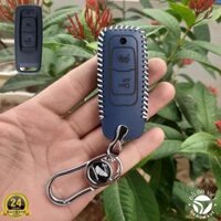 DA THẬT Bao da chìa khóa xe máy VISION 2021 - 2023, bảo hành 2 năm, da bò thật, - xanh navi - chỉ lấy bao da