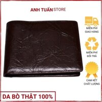 [Da thật] Bóp ví nam da bò thật Hebe họa tiết 3D bảo hành 1 năm