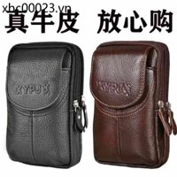 Da Thật Chính Hãng Da Túi Điện Thoại Di Động Nam Eo Túi Đeo Thắt Lưng Kinh Doanh Đa Năng Màn Hình Lớn Túi Điện Thoại Di Động Da Dọc Điện Thoại Di Động Treo Túi Thắt Lưng