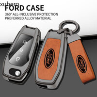 Da Thật Chính Hãng Thông Minh Chìa Khóa Xe Fob Vỏ Dành Cho Xe Ford Ranger Wildtrak T6 Everest Kuga Thoát Tập Trung EcoSpor Explorer Thám Hiểm Hợp Kim Kẽm Kim Loại Từ Xa Giá ĐỡKeychainProtector