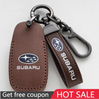 Da Thật Chính Hãng Xe Thông Minh Chìa Khóa Bao Da Dây Xích Cho Subaru XV Crosstrek Forester WRX BRZ STILegacy Impreza Outback Remote Fob Giá Đỡ Bảo Vệ Móc Khóa Hợp Kim Kẽm