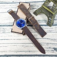 [Da thật] Dây đồng hồ handmade da bò sáp AL119 (Size 20/22/24) kèm hộp + Phụ kiện - 100% da thật, BH 3 năm
