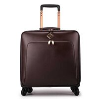 Da thật kinh doanh đẩy 16 vạn hướng bánh xe 20 inch đăng nhập da bò du lịch trường hợp túi hành lý cho nam