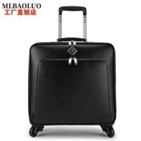 Da thật kinh doanh đẩy 16 vạn hướng bánh xe 20 inch đăng nhập da bò du lịch trường hợp túi hành lý cho nam